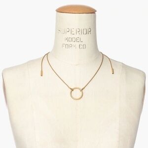 Madewell Gold Plated Brass Adjustable Ring Choker Necklace